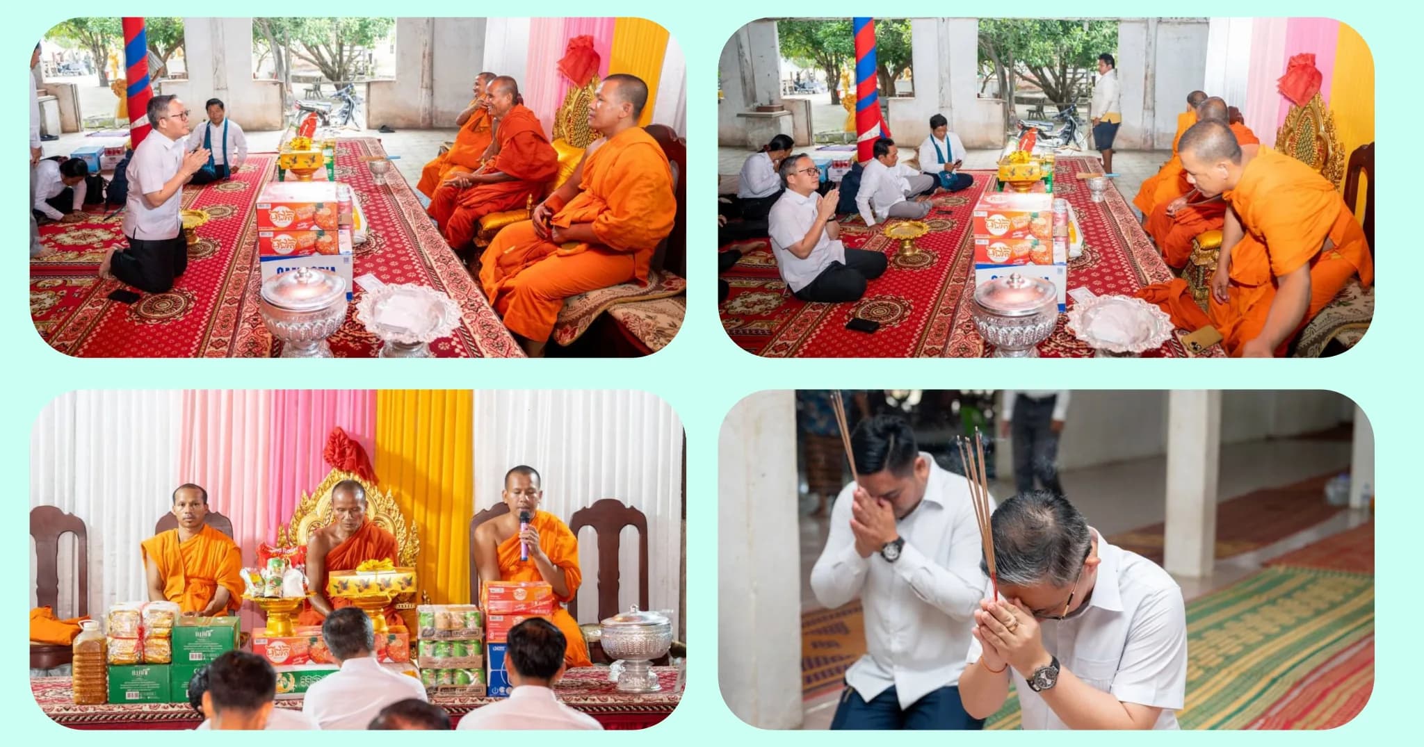 ឯកឧត្តម ឈួរ សុបញ្ញា រួមជាមួយក្រុមការងាររាជរដ្ឋាភិបាលចុះមូលដ្ឋានឃុំដំណាក់រាំងចូលរួមកាន់វេនបិណ្ឌទី១២ នៅវត្តធម្មបញ្ញាមហាព្រហ្ម ជាមួយព្រះសង្ឃ និងពុទ្ធបរិស័ទឃុំដំណាក់រាំង