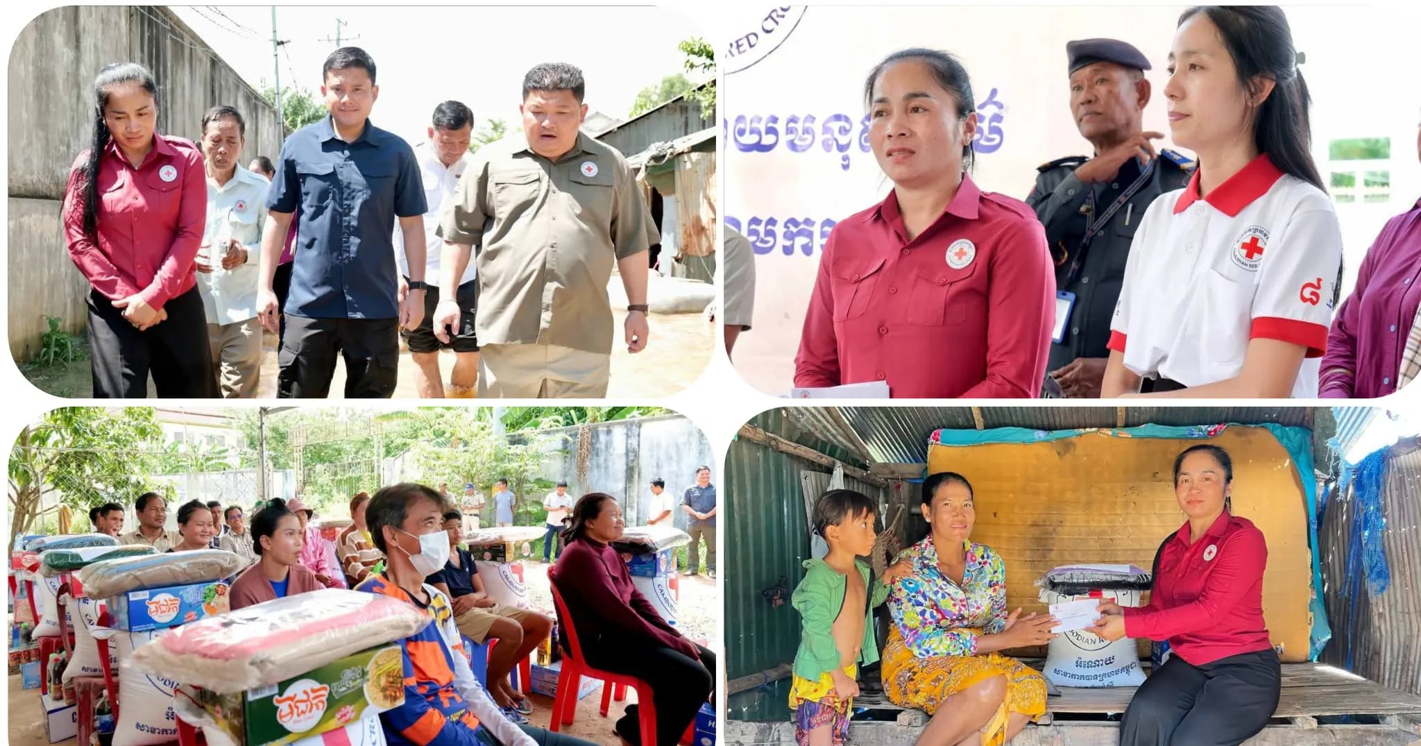 ក្រុមប្រតិបត្តិសាខា និងអនុសាខាក្រុងឧដ្ដុងម៉ែជ័យ និងក្រុមការងារកាកបាទក្រហមឃុំ បានចុះសួរសុខទុក្ខ បងប្អូនប្រជាពលរដ្ឋ ដែលរងគ្រោះដោយសារទឹកជំនន់ ចំនួន ១៦ គ្រួសារ