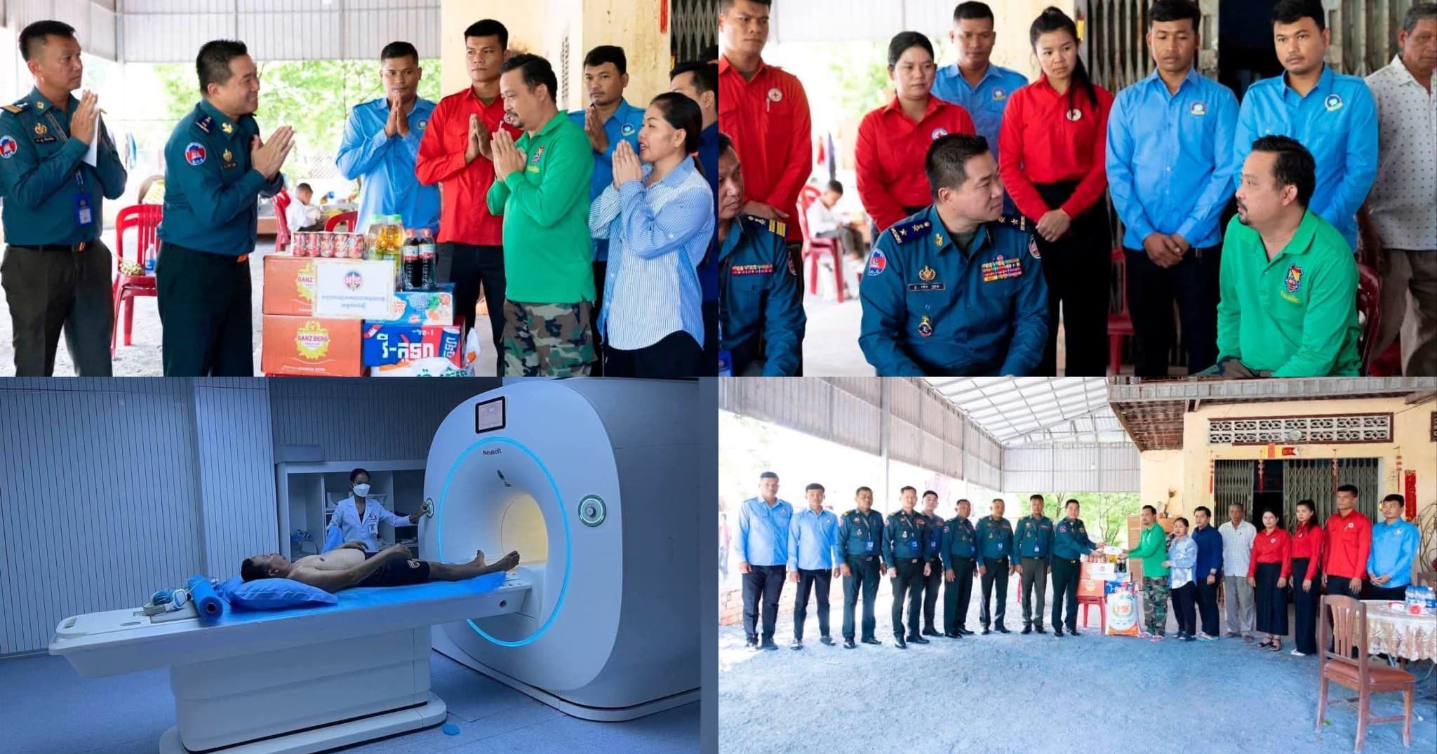 ក្រុមការងារ អ.ហ ខេត្តកំពង់ស្ពឺ សួរសុខទុក្ខ វីរៈកងទ័ព លោក អនុសេនីយ៍ត្រី ផាន់ ផល្លា អាយុ៤៧ឆ្នាំ ជំនួយការការិយាល័យឃោសនាព័ត៌មាន ដែលកំពុងសម្រាកព្យាបាយជំងឺពុកក្បាលឆ្អឹងភ្លៅទាំងសងខាង នៅក្រុងច្បារមន