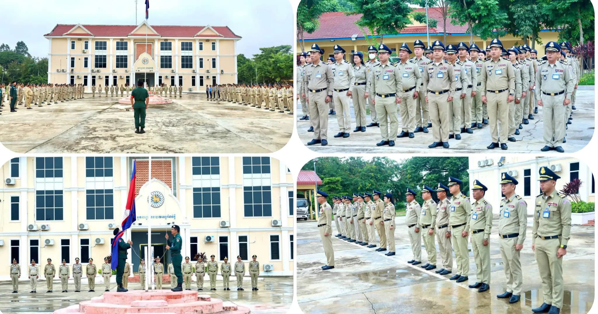 កងកម្លំាង​នគរបាល​ចូលរួម​គោរព​ទង់ជាតិ​ នៃព្រះរា​ជាណាចក្រក​ម្ពុជា​