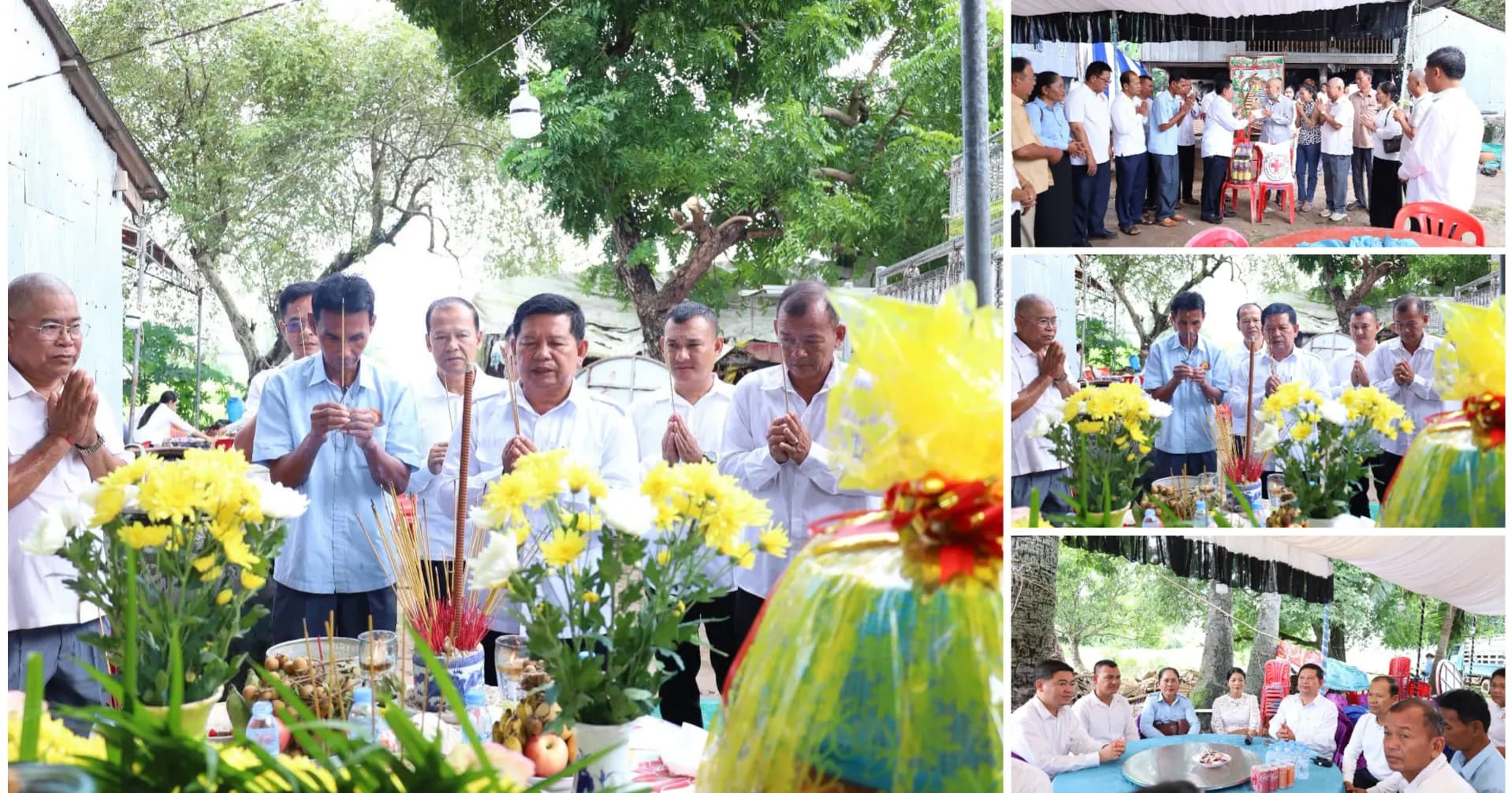 អាជ្ញាធរស្រុកកំពង់ត្រាច និងមន្ត្រីពាក់ព័ន្ធ ចូលរួមរំលែកទុក្ខ និងនាំយកបច្ច័យជួយគ្រួសារសពលោកមេភូមិច្រនៀង