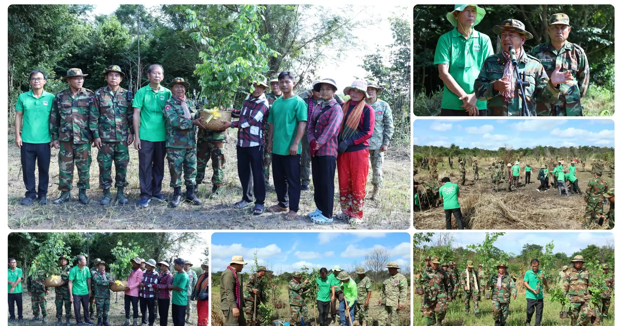 គណៈកម្មការគ្រប់គ្រងការពារ ទប់ស្កាត់ និងបង្ក្រាបបទល្មើសធនធានធម្មជាតិខេត្តកំពង់ធំ ដាំស្ដារព្រៃឈើឡើងវិញ នៅសហគមន៍តំបន់ការពារធម្មជាតិជាំម្រេច ឃុំសាលាវិស័យ ស្រុកប្រាសាទបល្ល័ង្ក ខេត្តកំពង់ធំ